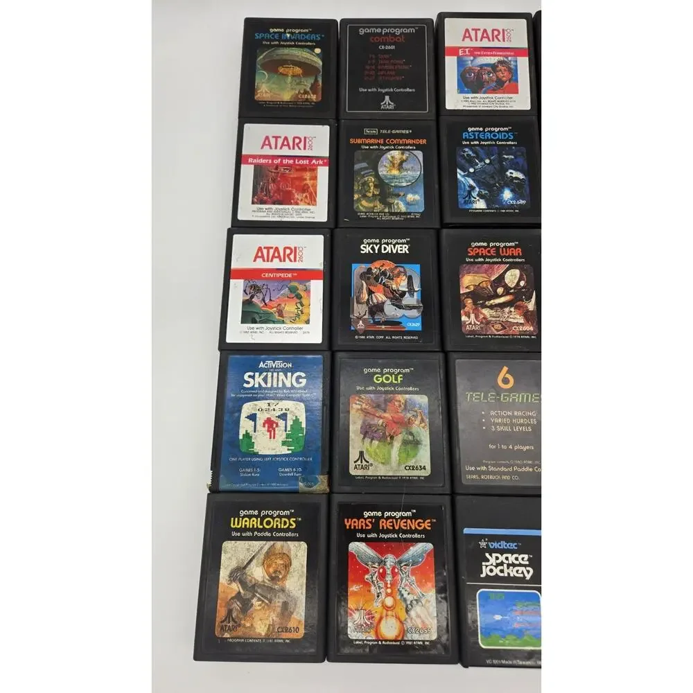 Vtg Atari 2600 Junior Jr Console System Bundle 30 Games Tested 3 Controllers